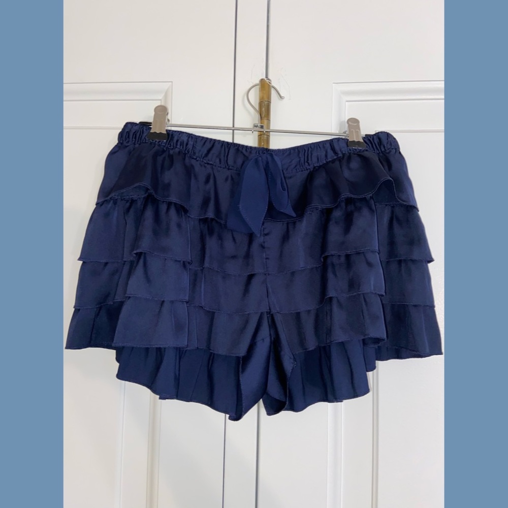 Aerie - Navy Ruffle Stretch Pajama Shorts - Women’s Size Small